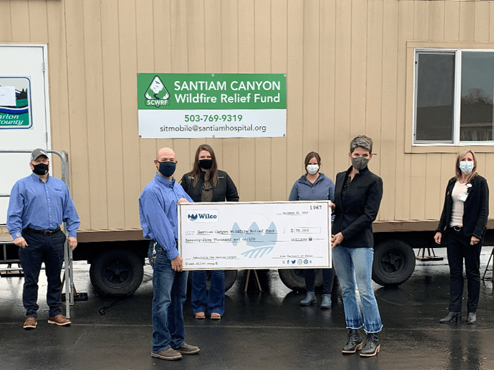 Wilco Presents Santiam Canyon Wildfire Relief Fund with $75,000 Donation