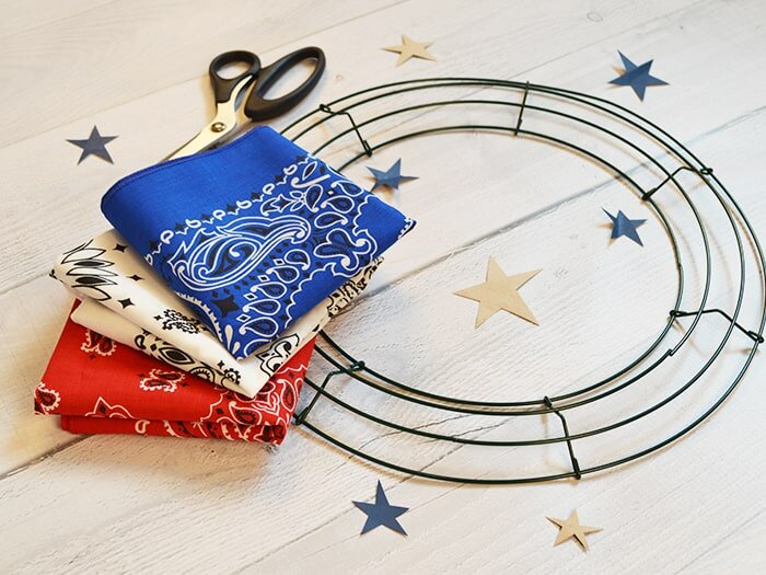 How to Make Your Own Patriotic Bandana Wreath