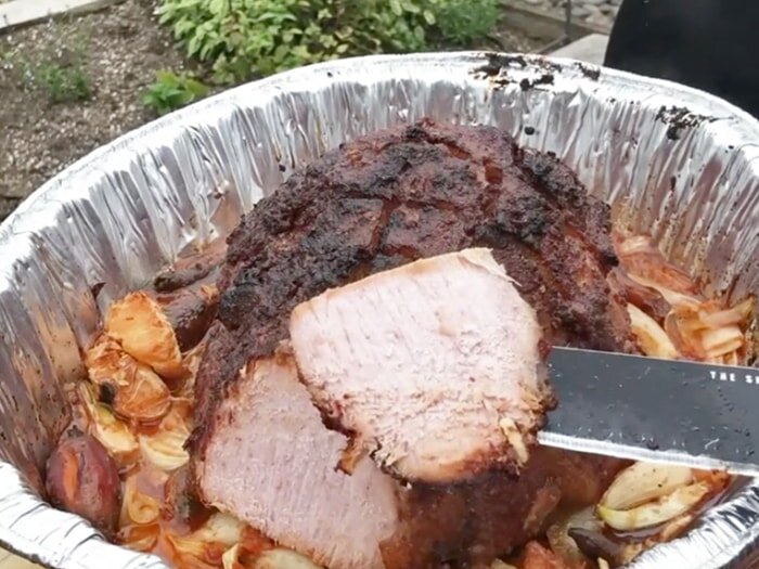Traeger Ham with Sweet Potatoes