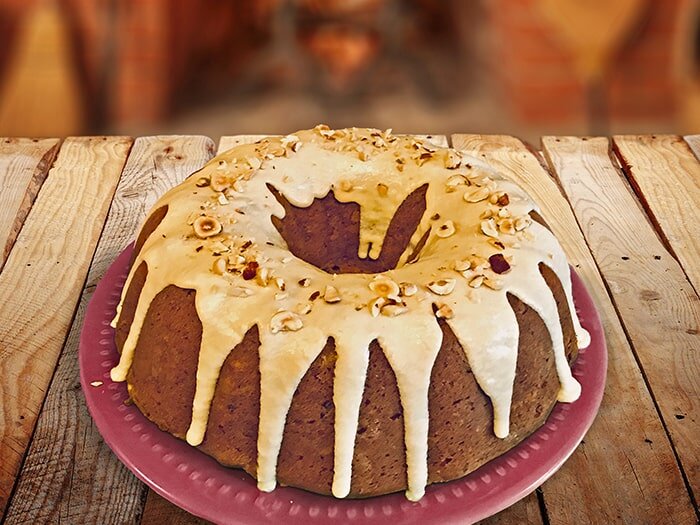 Pumpkin-Hazelnut Cake With Maple Glaze