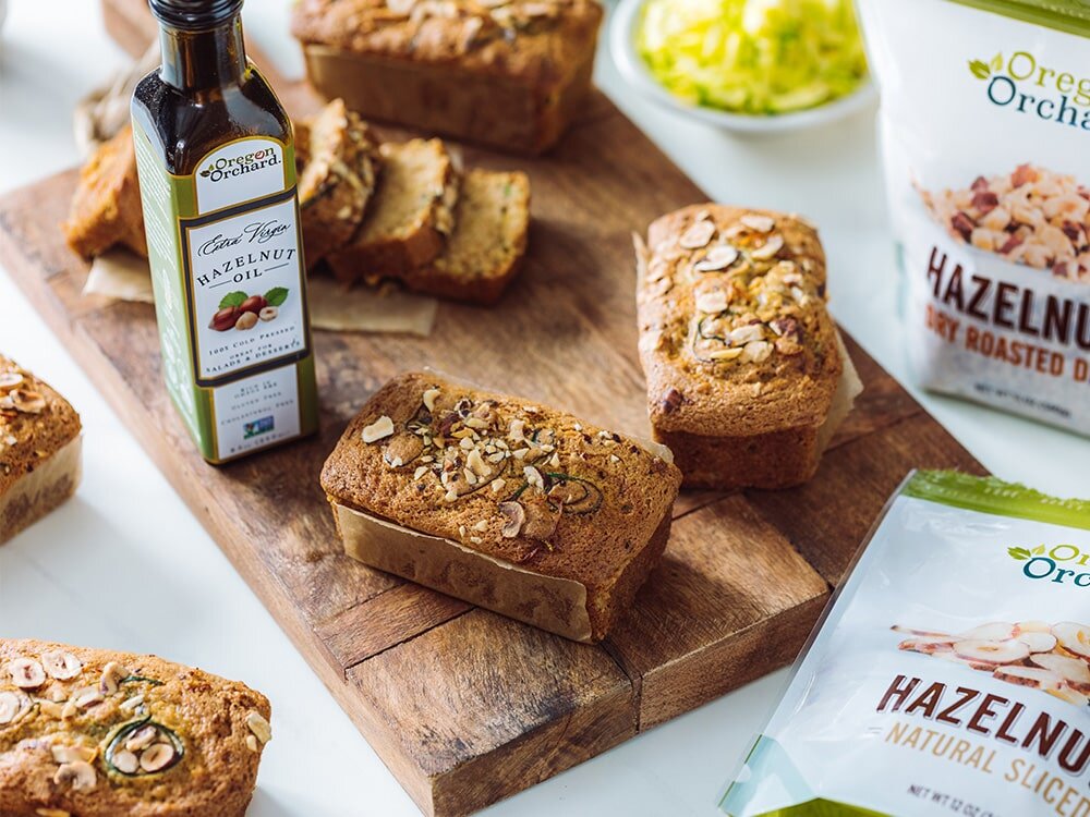 Zucchini Orange Bread with Hazelnuts