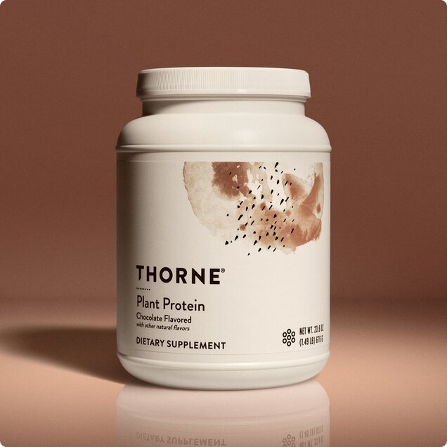 bottle of chocolate plant protein