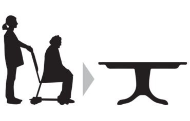 Assisting a person into the chair