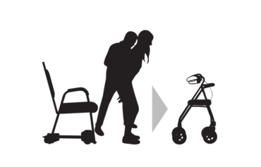 Assisting a person into the chair