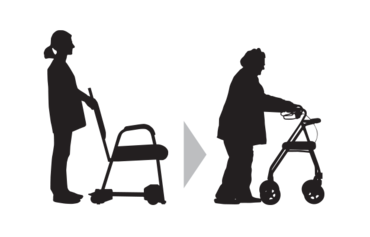 Assisting a person into the chair