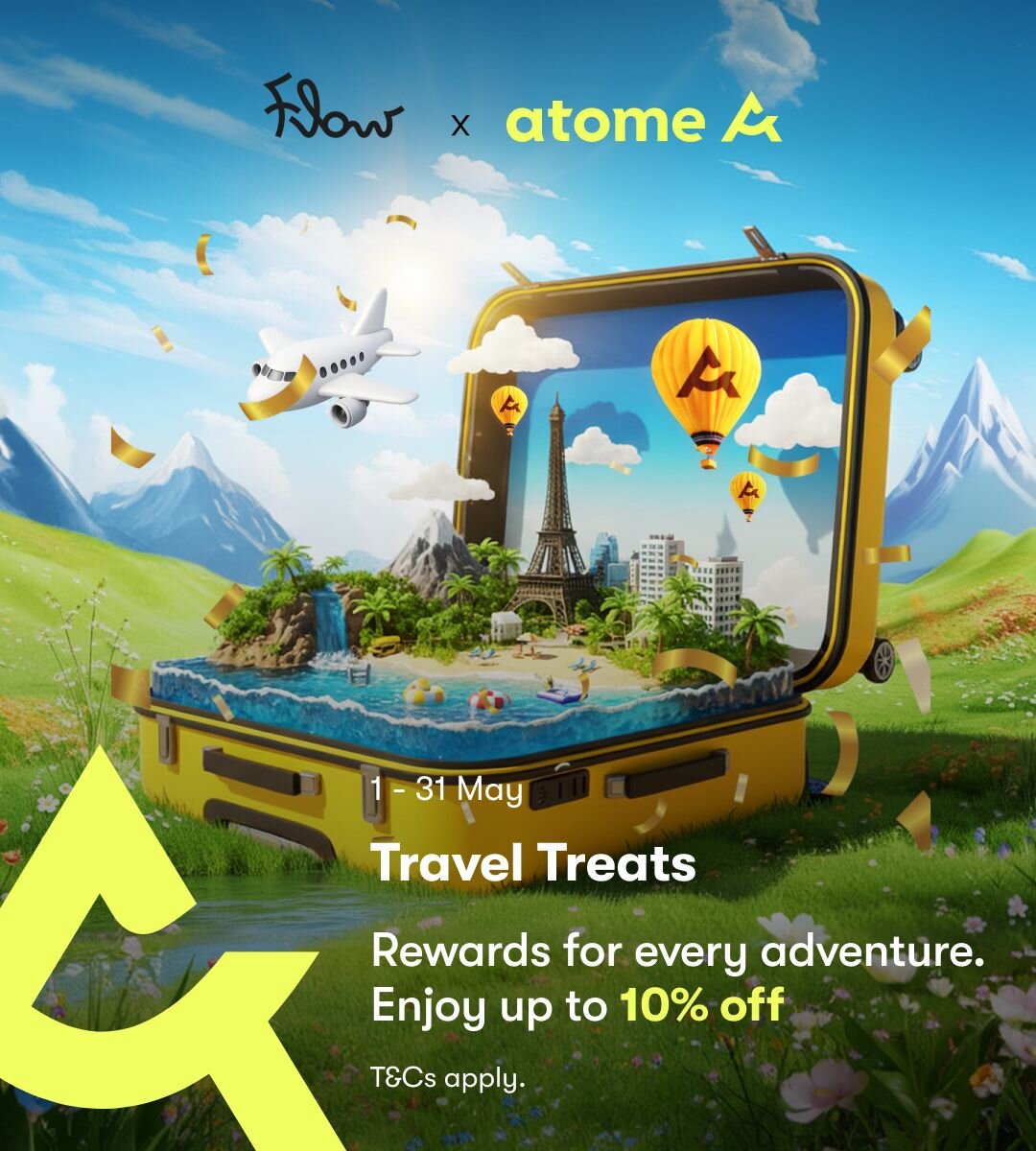 Atome x Flow App | Up to 10% Off Hotel Bookings