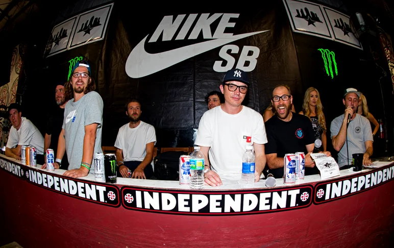 <!--PRO15-THURS-->

The judging booth rolling deep. Andrew Cannon wins best face and a whole bunch of other stuff because he rules.