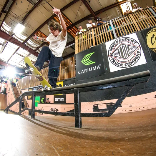 SPoT Team rider Marse going upstream with this Front Blunt

<!--tampaam2023qualifiers-->