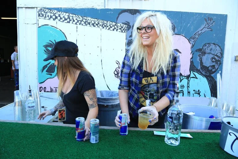 <!-- 2013MatixHalloweenJam -->

These lovely ladies were serving PBR and Red Bull drinks to those of legal drinking age.