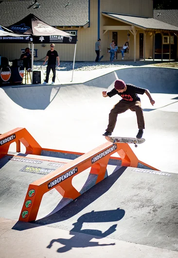 <!--daww19quals-->

Angel Ortega dialing in the Nollie Heel Noseslide.

