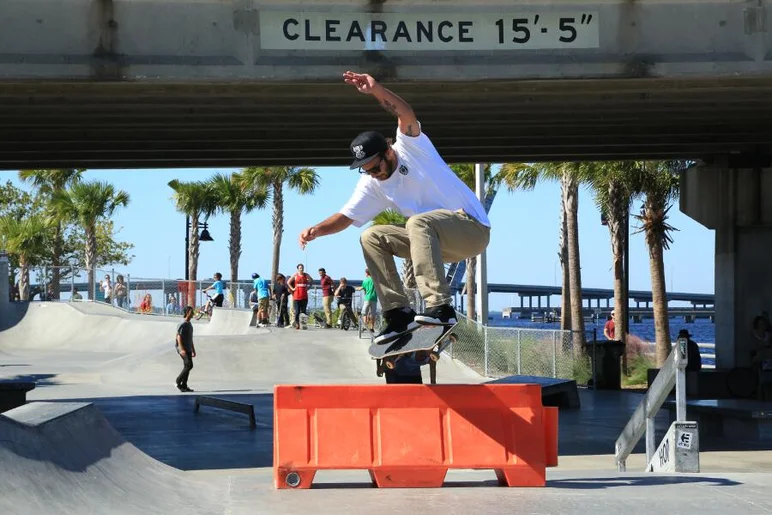 <!-- brandonskatepark2013exp -->

Expedition's East coast sales rep John Gow takes a break from selling product to skate with the crew.