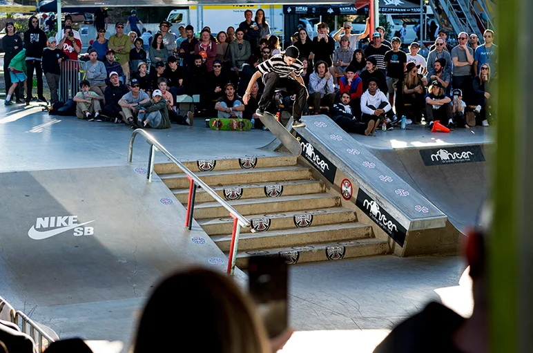 <!--daausfinals-->

Joey Cormack Switch FS Flips for the crowd and himself.