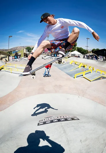 <!--daww16-day2-->

Jeremy Knibbs Boardslides some dude in a red shirt.