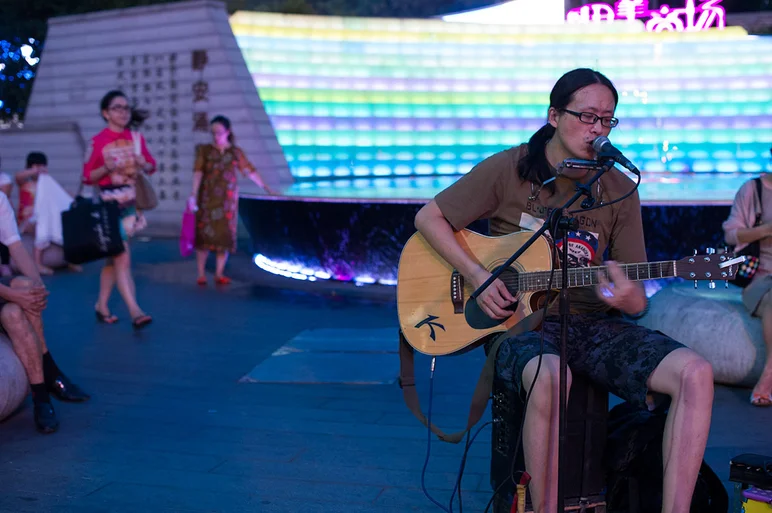 <!-- damnamchina2013 -->

This dude was jamming out at this rad skate spot with some cement doughnuts. 