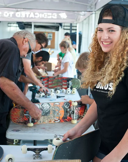 <!--hj16photos-->

A huge thank you goes out to all of you who helped assemble skateboards for the Boards for Bros build. We sincerely appreciate all of the monetary donations as well, and hope you got yourself a little something nice from one of the vendors during our “garage sale.”