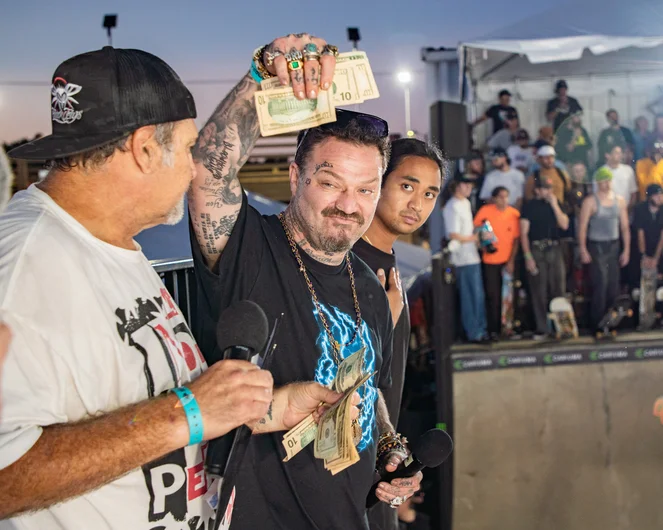 Bam Margera showed up and brought the dough. What a night!

<!--prolegendsvertjam2023-->