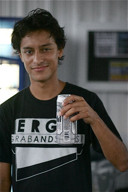 Sam Bianchini enjoying the free Asahi beer