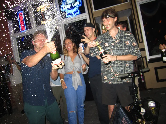 <!--veervidphotos-->
Glancy is a professional bottle popper, so naturally he did the honors.