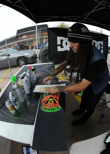 <!-- mawtexasnov13 -->

Mouse was painting custom Johnny Romano grip in the tent city outside the park.