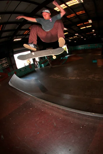 <!--eotmjune16-->

Derick Glancy clears the park out with this Kickflip FS Disaster.