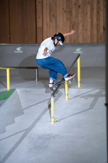 One of the least skated obstacles on the course and you can see why. Front board from Niko Sugimoto into the bank

<!--damnamjapan2022day2-->