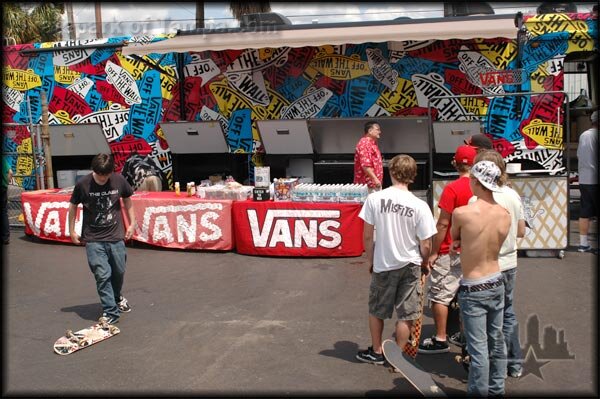 The Vans crew setting up