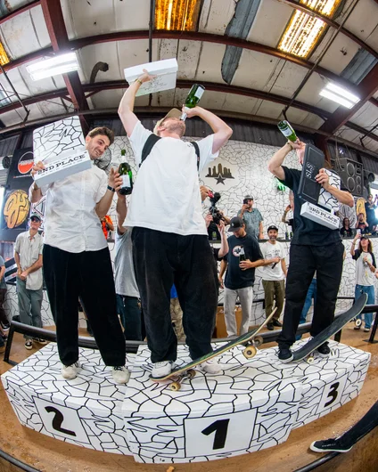 Celebratory sips from the podium

<!--tampapro22finals-->