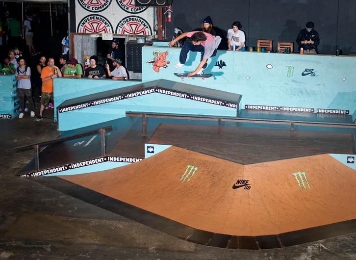 <!--pro16friday-->

Evan Smith can do whatever he wants, so he Kickflipped from the launch into the hip.