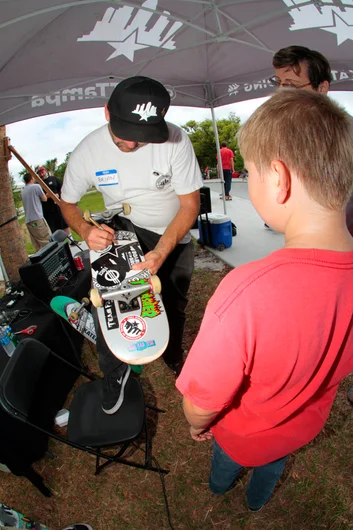 <!--brobowl2-->

Speaking of legends, BS always takes time out of his day to autograph a board. Brian is for the kids.