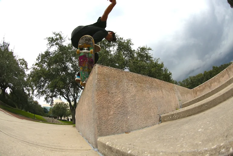 <!-- surfexpo2013 -->

Uncle Sam landed this front crook to fakie right before heading to Midtown Skate Park. Be on the look out for Uncle Sam's full part soon.