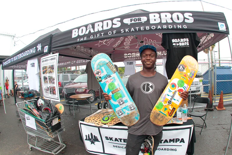 <!--btsb16-->

Speaking of Boards For Bros...We always have our tent up at the contests. Timothy Solomon came through correct and donated two used decks to the funds.