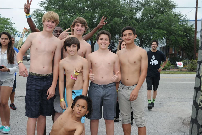 The lucky Moat Race contestants.  Before.<!-- Tampa Pro 2013 Skateboarding and the After-Party -->