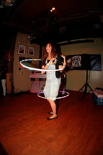 <!--bricks6photos-->

This girl was killing it, Hula Hooping between rappers keeping the crowd occupied.