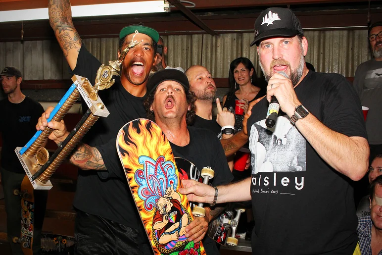 <!--ombj18-->
Jimmy the Greek hoisting his prize for the 