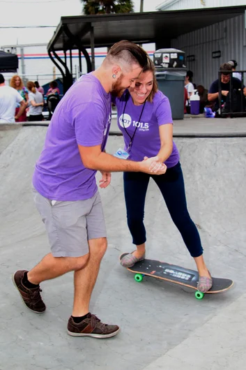 <!--b4bday15-->
The kids weren’t afraid to try out the concrete, even after <a href=