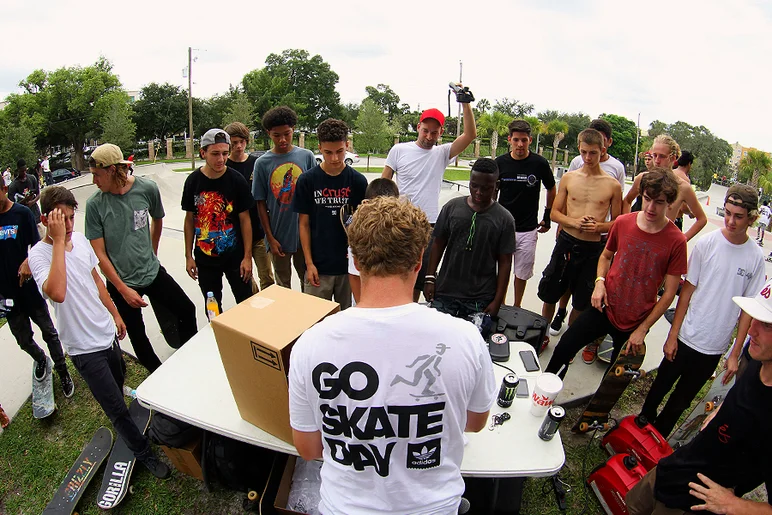 <!--gsd17-->

Adidas was kind enough to sponsor the event, and they even printed out these sick t-shirts that we got to hand out to everyone at the park. Good looks on the White Tees!