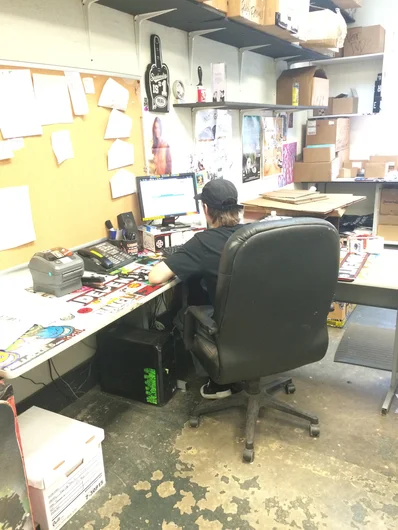 <!--calm2015-->

It's the week of Tampa Pro, but we're not quite there yet. This is when all the setting up and tightening up happens around the park to make it even better than last year's. Back in our Innetech offices, it's business as usual. Andy's got your SPoTTampa.com orders boxed and ready to ship.