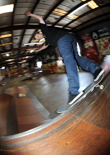 <!-- tampapro2014qualifiersaaronandfrank -->

Member of the 5Boro family Jimmy McDonald had smooth and speedy backside smithgrinds across the quarter. His part in Chris Mulhern's 