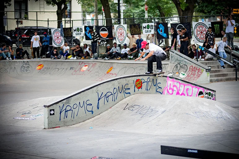 <!--danyc19finals-->

Somewhere over the rainbow, Austin plays the Leprechaun and looks for his pot of Gold via Boardslide.