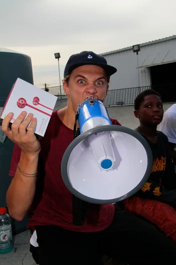 <!--eotmjune15-->
Josh was out here on the megaphone giving out some free Beats headphones for a Best Trick on the box.