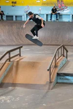 Kevin Tre-flip.