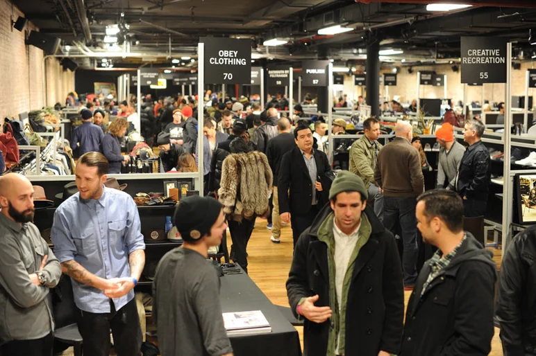 You're either a slickback dome or a beanie top.  This is a part of the floor at the show where sales pitches are slung left and right.<!-- Agenda Trade Show in NYC 2013 -->