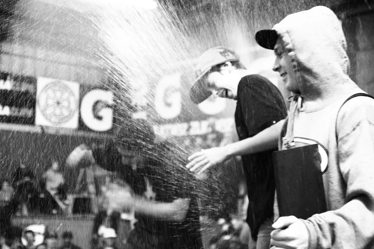 <!--ta14-sunn-->
Champagne showers all around for the podium.  Congrats Jagger, Micky and Hermann!