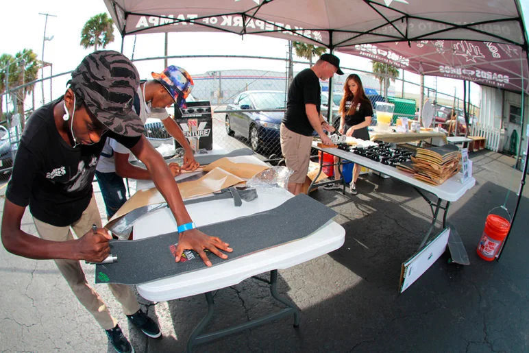 <!--soj15-->

They had tables out where anyone could come up and help put some boards together for the less fortunate.