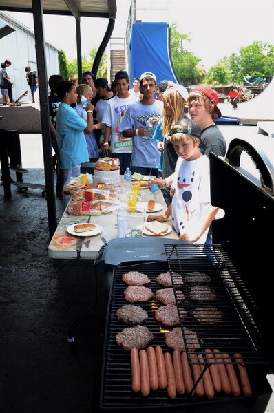 I was grill master. The kid is eying down