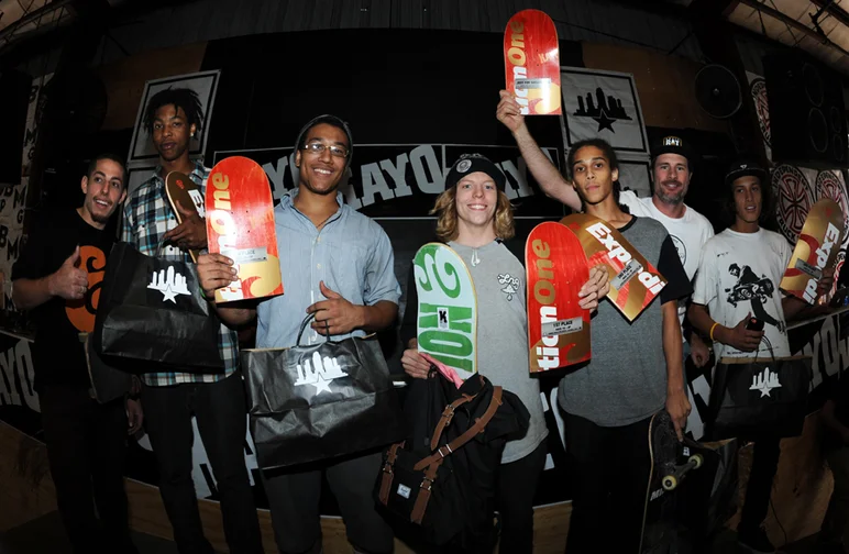 <!--hj2014-->

16-and-up division top five from left to right: Darius Sibley, 5th; Tyler Blair, 4th; Logan Eads, 1st; Elijah Odom, 2nd; Marc Arias, 3rd.

