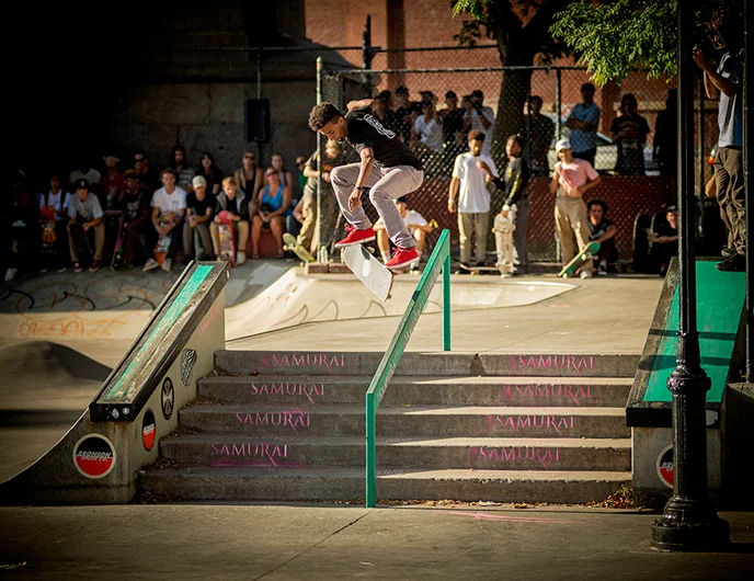 <!--danyc16finals-->

Mario McCoy, Kickflip Crooks on lock.
