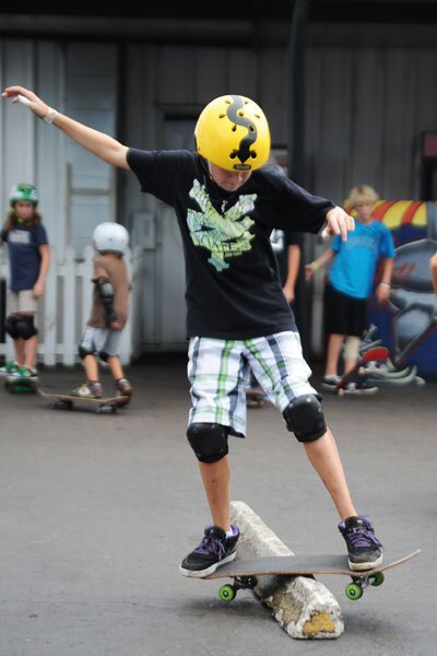 Boardslide Lessons with the Skate Campers