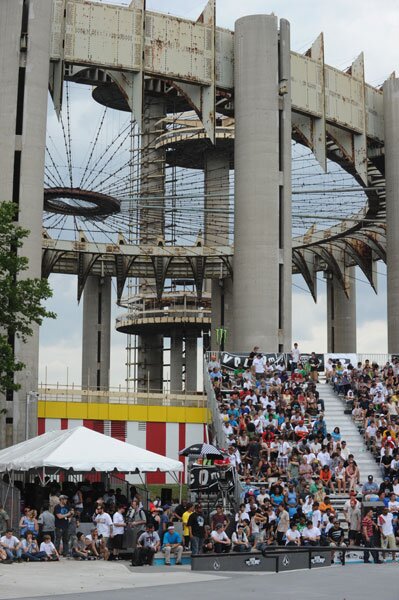 This crazy structure is right outside the park