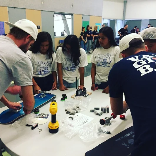 <!--vansgivesback19-->
Learning to build a skateboard gives kids the ability to maintain and upgrade components of their boards. We want them to have everything they need for a lifetime of skating. Thanks to the Vans volunteers for guiding the newbies through the experience.